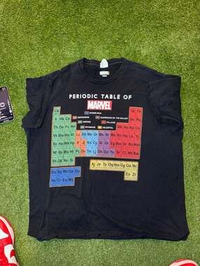 Marvel Men's Periodic Table of Heroes Graphic T-Shirt - Black